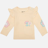Baby Girls Interlock Cotton T-Shirt with Regular Fit and Soft Breathable Fabric for Casual Everyday Comfort