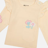 Baby Girls Interlock Cotton T-Shirt with Regular Fit and Soft Breathable Fabric for Casual Everyday Comfort