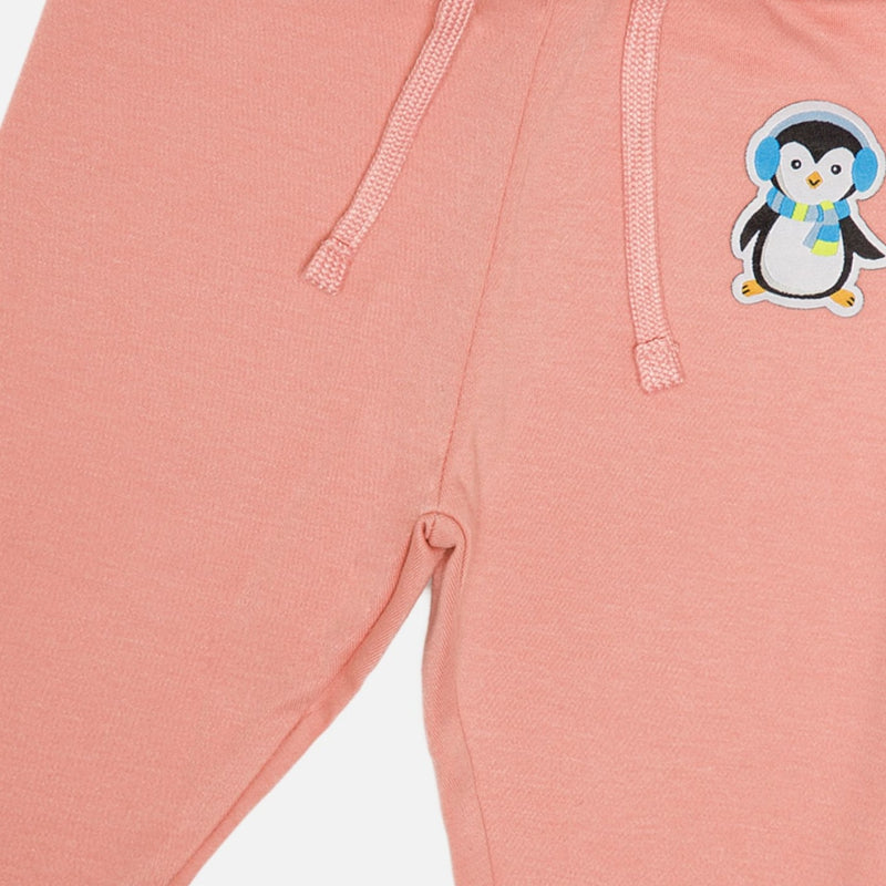 Baby Girls Cotton Printed Track Pant Joggers with Regular Fit for Casual Wear, Lounge Comfort and Easy Movement - Pack of 1