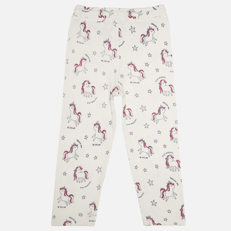 Baby Girls Interlock Cotton Track Pant with Regular Fit for Casual Wear, Jogger Comfort and Easy Movement