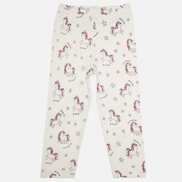 Baby Girls Interlock Cotton Track Pant with Regular Fit for Casual Wear, Jogger Comfort and Easy Movement