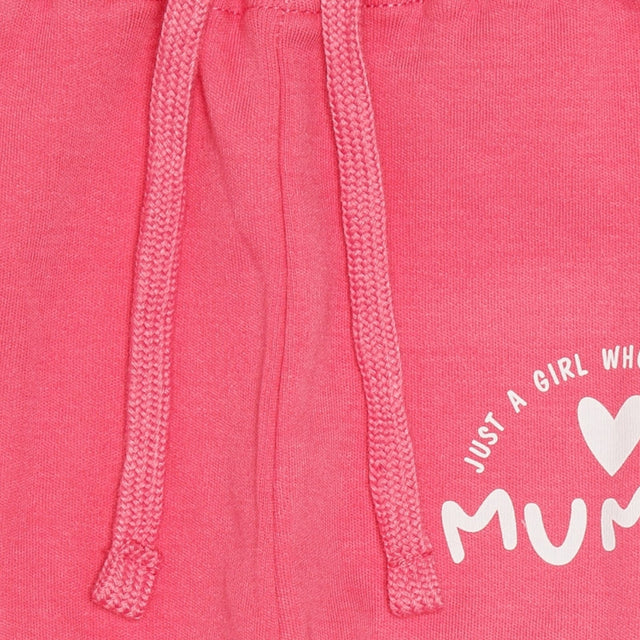 Baby Girls Interlock Track Pant with Printed Regular Fit for Casual Wear, Lounge Comfort and Easy Movement