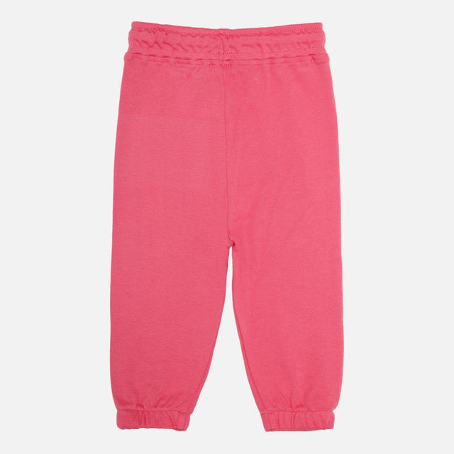 Baby Girls Interlock Track Pant with Printed Regular Fit for Casual Wear, Lounge Comfort and Easy Movement