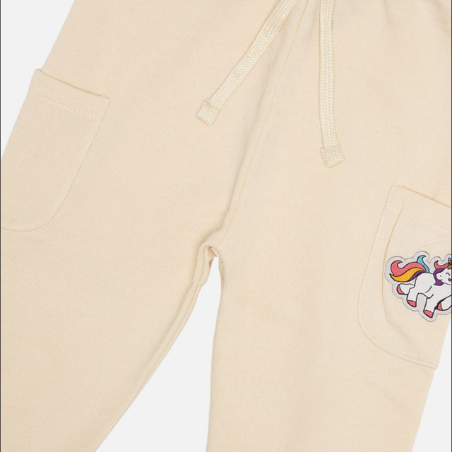 Baby Girls French Terry Cotton Track Pant with Regular Fit for Casual Wear, Jogger Styling and Everyday Comfort