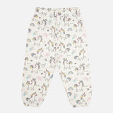 Baby Girls French Terry Track Pant with Printed Regular Fit for Casual Wear, Lounge Comfort and Easy Movement