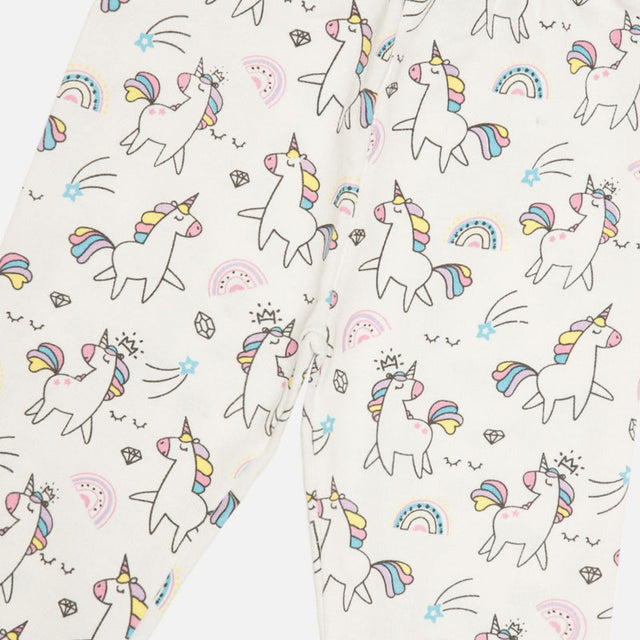 Baby Girls French Terry Track Pant with Printed Regular Fit for Casual Wear, Lounge Comfort and Easy Movement