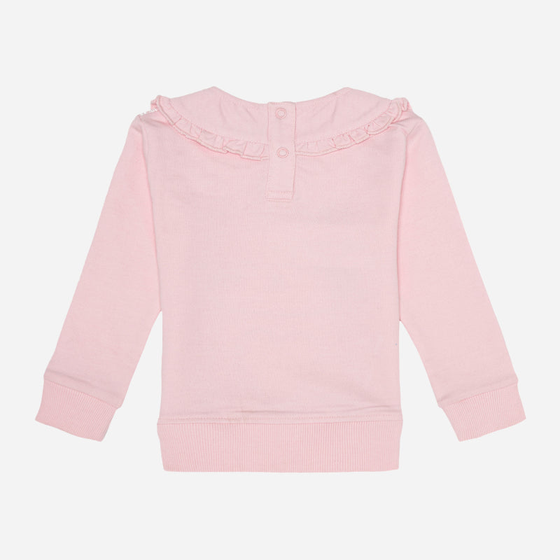 Baby Girls Terry Round Neck Sweatshirt with Regular Fit for Cozy Casual Wear and Everyday Comfort - Pack of 1