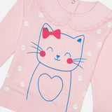 Baby Girls Terry Round Neck Sweatshirt with Regular Fit for Cozy Casual Wear and Everyday Comfort - Pack of 1