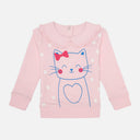 Baby Girls Terry Round Neck Sweatshirt with Regular Fit for Cozy Casual Wear and Everyday Comfort - Pack of 1