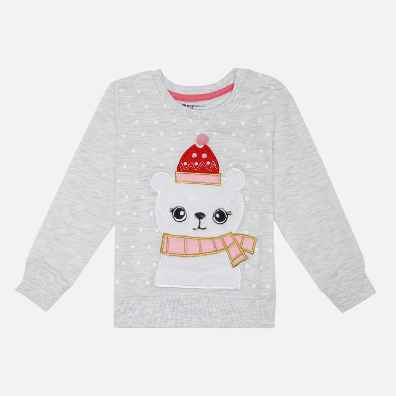 Baby Girls Printed Cotton Full Sleeve Sweatshirt for Casual Wear, Light Winter Comfort and Everyday Styling - Pack of 1