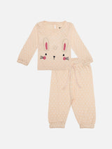 Girls Full Sleeve T-Shirt and Pajama Set with Soft Breathable Feel for Sleepwear, Lounge Wear and Everyday Comfort