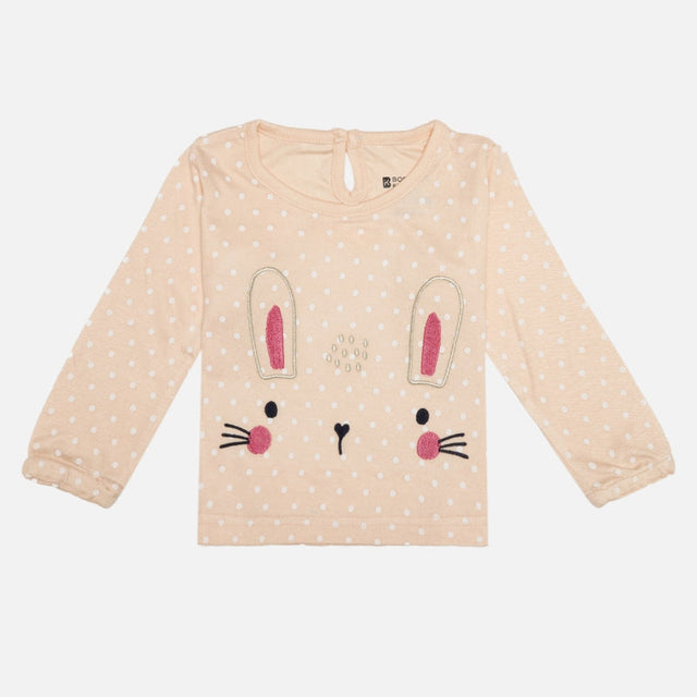 Girls Full Sleeve T-Shirt and Pajama Set with Soft Breathable Feel for Sleepwear, Lounge Wear and Everyday Comfort