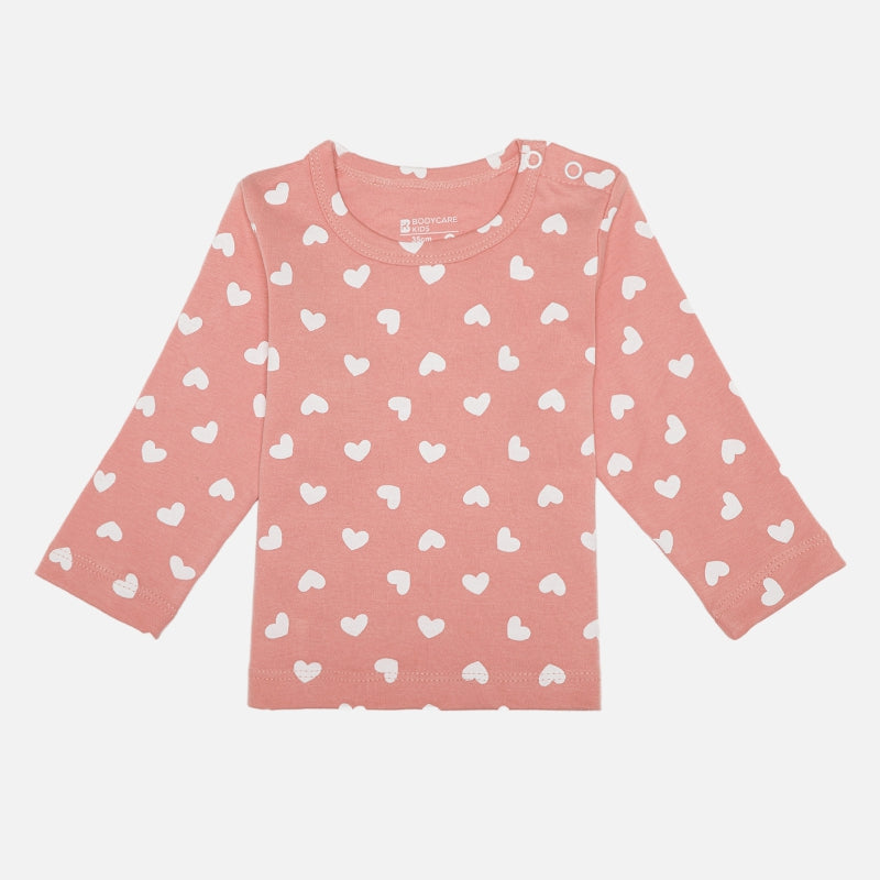 Baby Girls Interlock T-Shirt and Pajama Set with Soft Breathable Full Sleeve Comfort for Nightwear and Regular Use