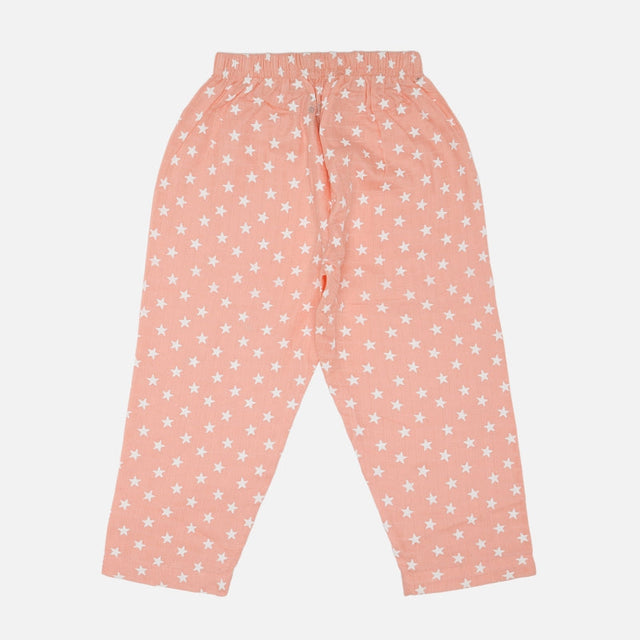 Baby Girls Cotton Full Sleeve T-Shirt and Pajama Night Suit for Sleepwear, Lounge Comfort and Regular Use