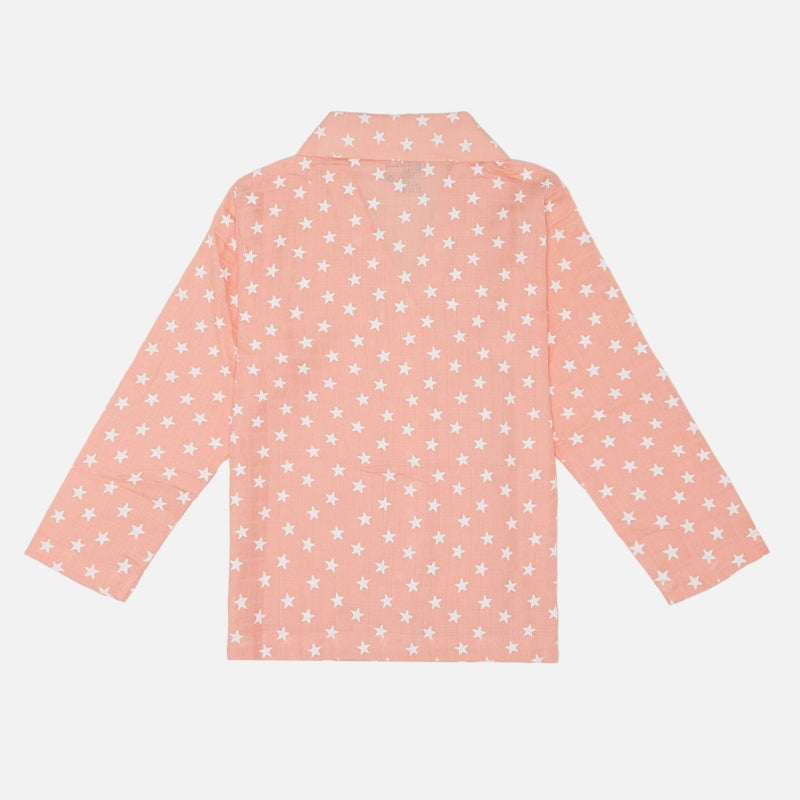 Baby Girls Cotton Full Sleeve T-Shirt and Pajama Night Suit for Sleepwear, Lounge Comfort and Regular Use