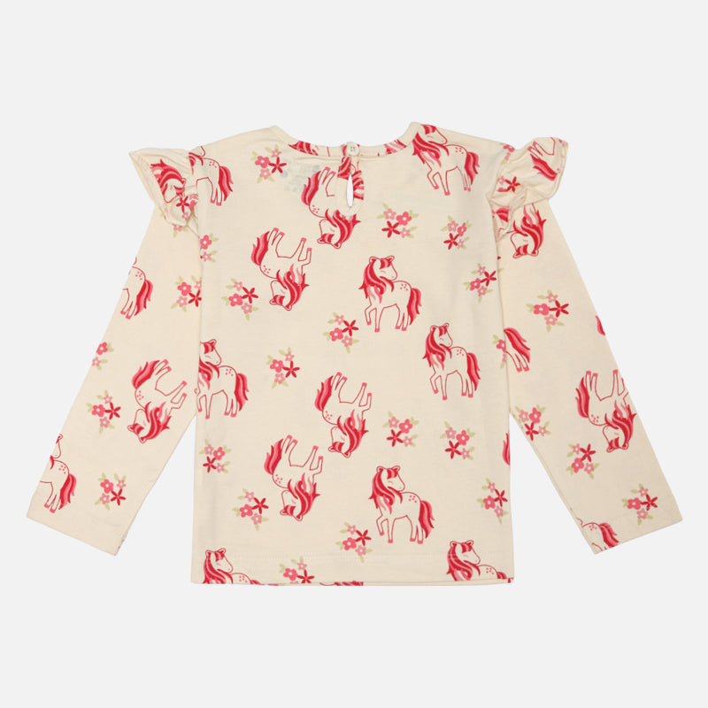Baby Girls 100% Cotton Full Sleeves Night Suit with Regular Fit for Sleepwear Comfort and Bedtime Use