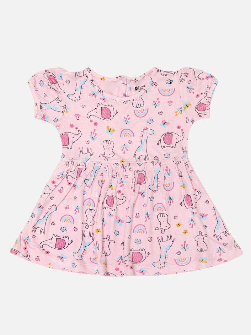 Baby Girls Frock Round Neck Half Sleeves - Bodycare