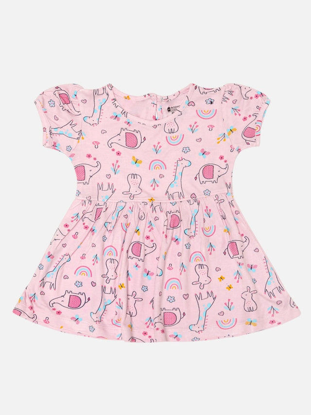 Baby Girls Frock Round Neck Half Sleeves - Bodycare