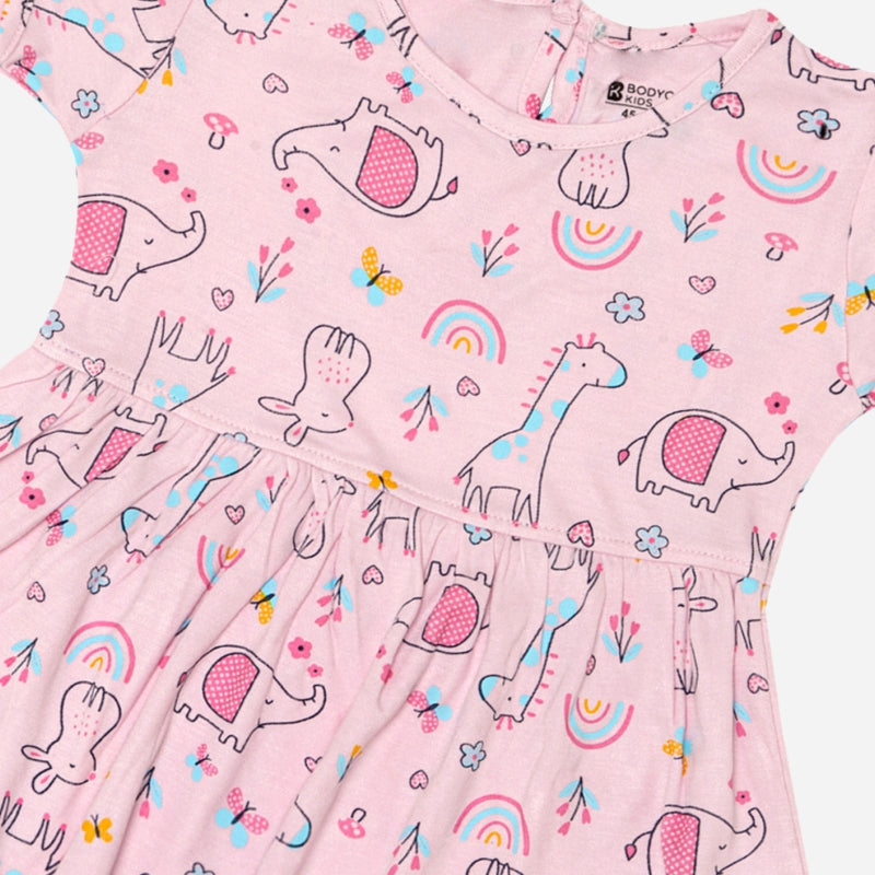 Baby Girls Frock Round Neck Half Sleeves - Bodycare