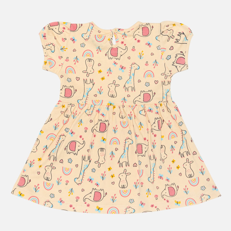 Baby Girls Frock Round Neck Half Sleeves - Bodycare
