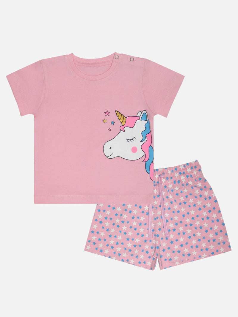 Bodycare Girls Night Suit - Pink Baby