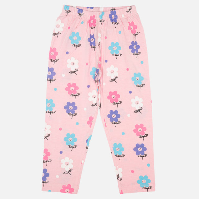 Baby Girls 100% Cotton Full Sleeve Night Suit for Comfortable Sleepwear, Lounge Comfort and Regular Nightwear Use