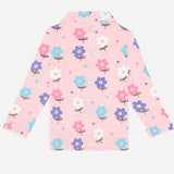 Baby Girls 100% Cotton Full Sleeve Night Suit for Comfortable Sleepwear, Lounge Comfort and Regular Nightwear Use