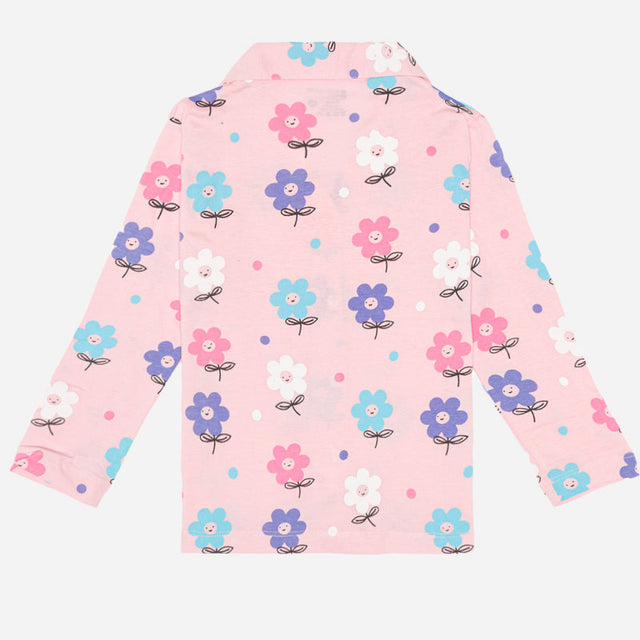 Baby Girls 100% Cotton Full Sleeve Night Suit for Comfortable Sleepwear, Lounge Comfort and Regular Nightwear Use