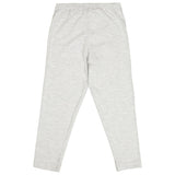 Light grey kids thermal bottoms with elastic waistband, full length, soft cotton blend