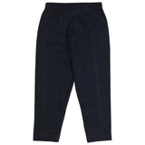 Plain navy blue kids innerwear leggings with elastic waistband on white background