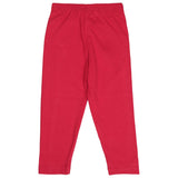 Red kids cotton leggings with elastic waistband, comfortable innerwear for children