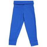 Blue kids thermal leggings, soft cotton blend, full length, comfortable winter innerwear