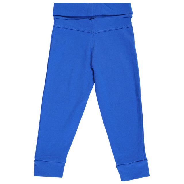 Blue kids thermal leggings, soft cotton blend, full length, comfortable winter innerwear
