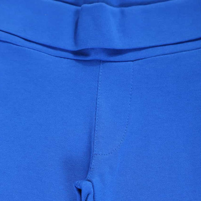 Close-up of blue kids innerwear with elastic waistband and soft cotton fabric