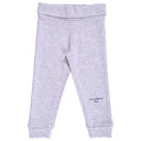 Light grey boys' thermal leggings with 'handsome boy' text on lower leg