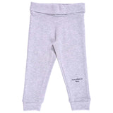 Light grey boys' thermal leggings with 'handsome boy' text on lower leg