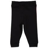 Black kids leggings with elastic waistband, comfortable fit, rear view