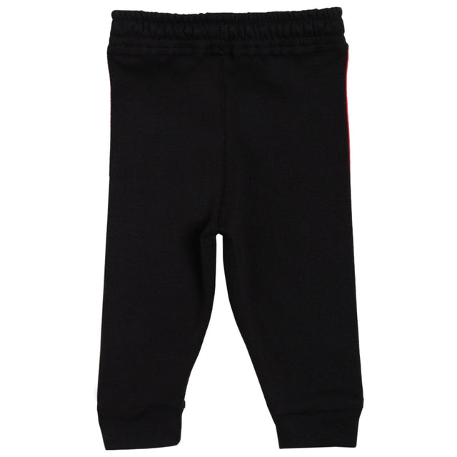 Black kids leggings with elastic waistband, comfortable fit, rear view