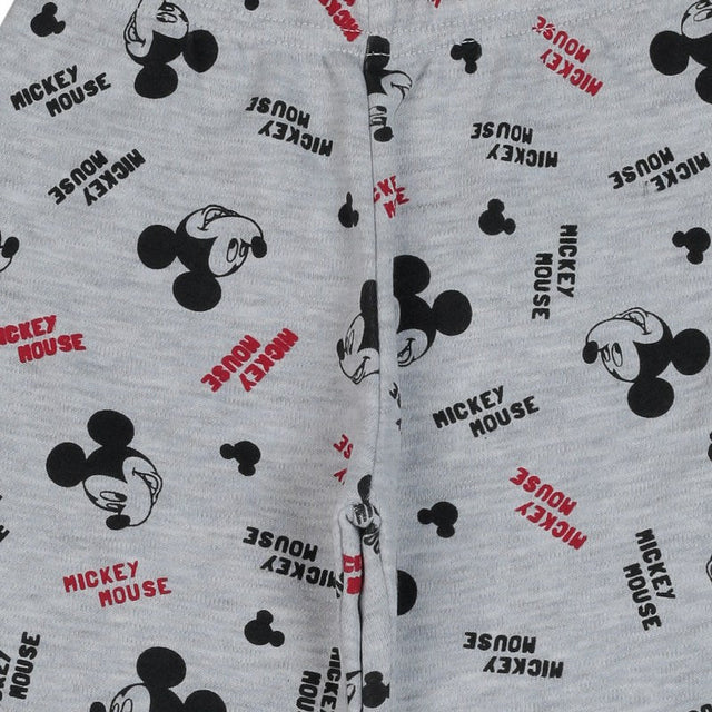 Grey kids innerwear with Mickey Mouse face and text print, soft cotton fabric