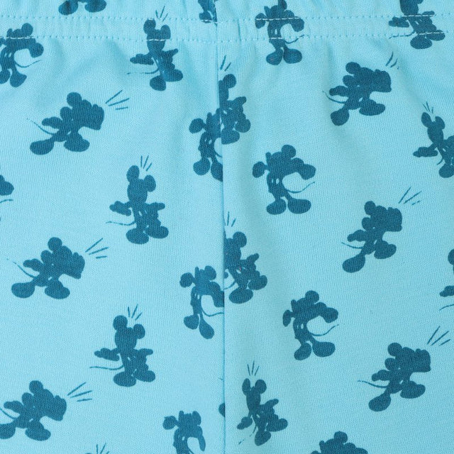 Light blue kids innerwear with dark blue playful cartoon mouse print pattern