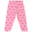 Pink girls' leggings with cartoon print and elastic waistband, kids innerwear