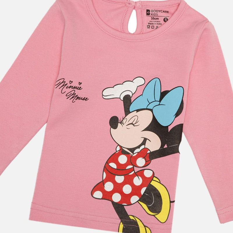 Bodycare Minnie & Friends Girls Tshirt Solid - Dark Pink