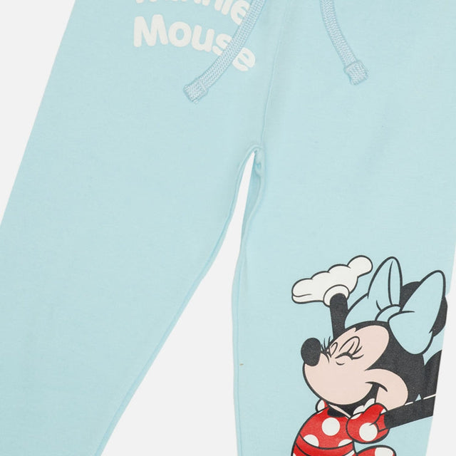 Baby Girls Printed Interlock Track Pant with Regular Fit for Casual Wear, Lounge Comfort and Easy Movement