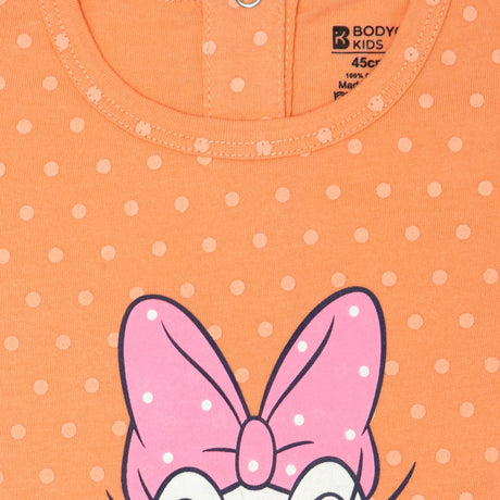 Girls 100% Cotton Romper Round Neck Half Sleeves