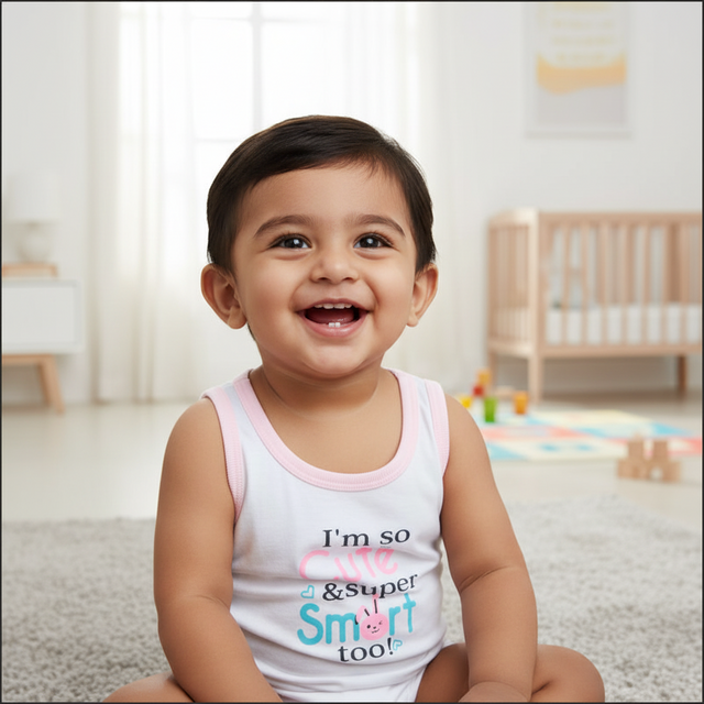 Baby Boys Vest Round Neck Sleeveless Pack of 6 - Bodycare