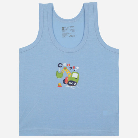 Bodycare Boys Cotton Vest Round Neck Sleeveless Solid Pack Of 6