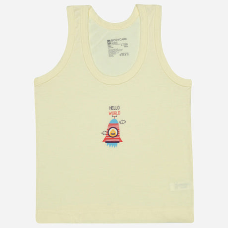 Bodycare Boys Cotton Vest Round Neck Sleeveless Solid Pack Of 6