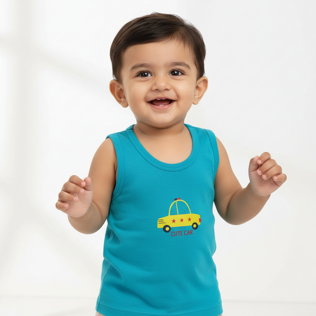 Baby Boys Vest Round Neck Sleeveless Pack of 6 - Bodycare