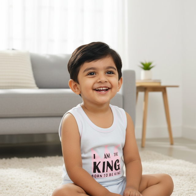 Baby Boys Vest Round Neck Sleeveless Pack of 3 - Bodycare