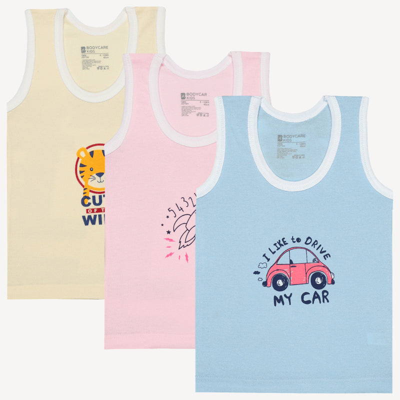 Bodycare Boys Vest Round Neck Sleeveless Solid Pack Of